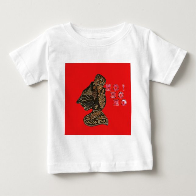 T-shirt Pour Bébé Indonesi Shadow Puppet Hohoho Design sur toile rou (Devant)