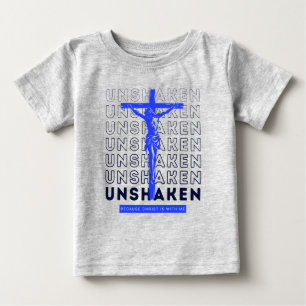 T-shirt Pour Bébé Inébranlable - Graphique Gris Jésus Dieu Prière Ch