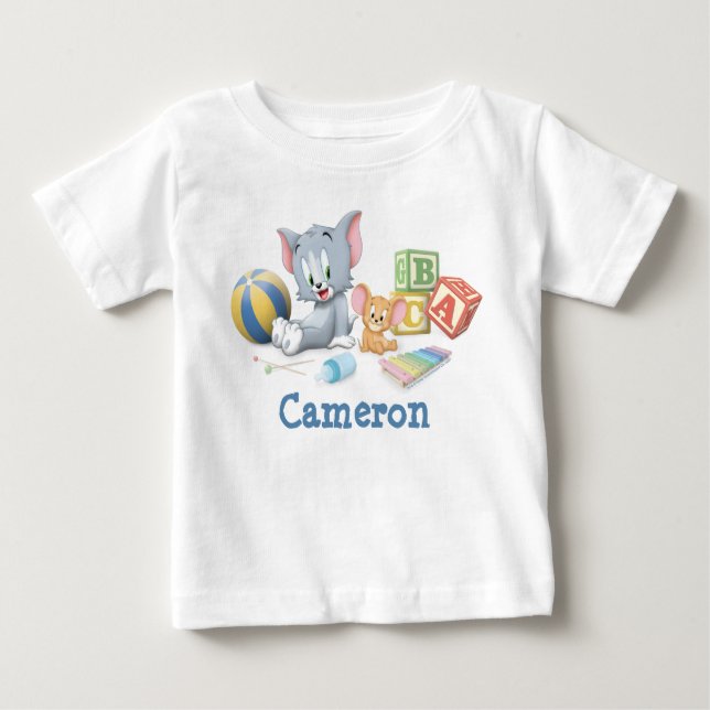 T-shirt Pour Bébé Infant Tom and Jerry Playing With Toys (Devant)