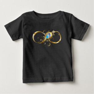 T-shirt Pour Bébé Infinité avec plume de paon doré