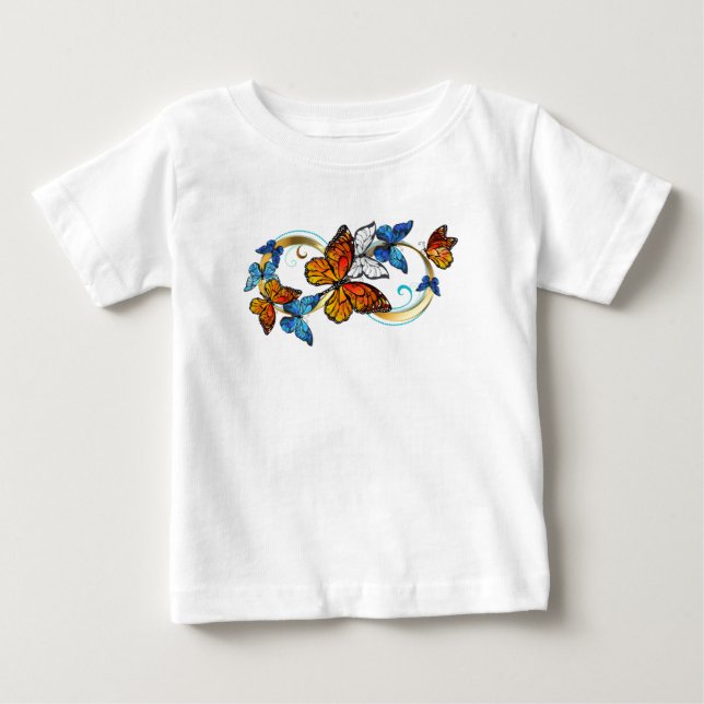 T-shirt Pour Bébé Infinité de papillons monarques (Devant)