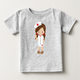 T-shirt Pour Bébé Infirmière, Médecine, Docteur, Mignonne fille, Che