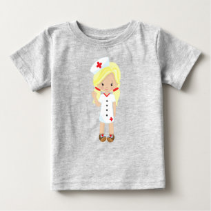T-shirt Pour Bébé Infirmière, Médecine, Docteur, Mignonne fille, Che