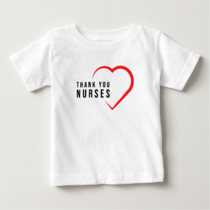 T-shirt Pour Bébé Infirmières Mercis  Coeur rouge
