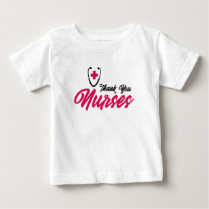 T-shirt Pour Bébé Infirmières Mercis  Rose
