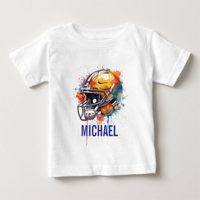 T-shirt Pour Bébé Inspirational Motivational Football Helmet Name (Devant)