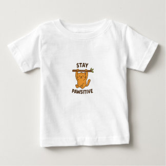 T-shirt Pour Bébé  Inspiring "Stay pawsitive" Quote Print
