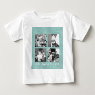 T-shirt Pour Bébé Instagram Photo Collage 4 images - bandes bleues