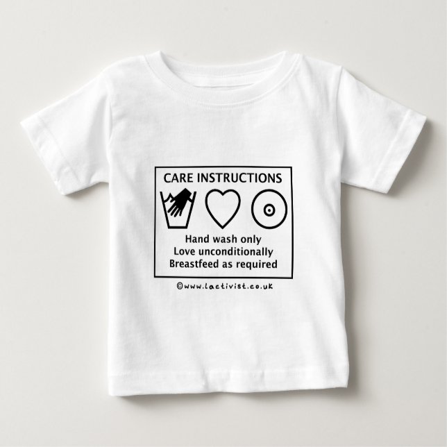 T-shirt Pour Bébé Instructions de soin (Devant)