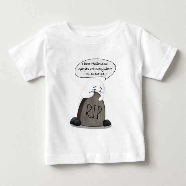 T-shirt Pour Bébé Introduire un fantôme détester Halloween (Devant)