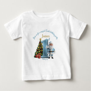 T-shirt Pour Bébé Invitation d'anniversaire Magique de Père Noël – 1