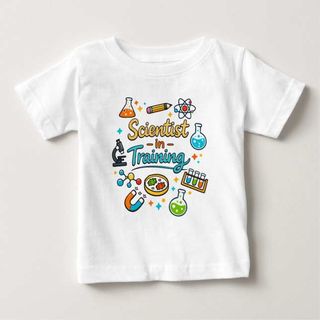 T-shirt Pour Bébé Invitation Jeune Scientifique en Formation (Devant)