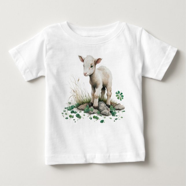 T-shirt Pour Bébé Irish Farmhouse | Agneau mignon en T-shirt bébé en (Devant)