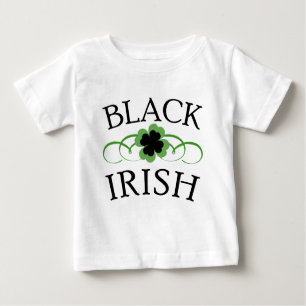 T-shirt Pour Bébé IRLANDAIS de NOIR avec le shamrock noir