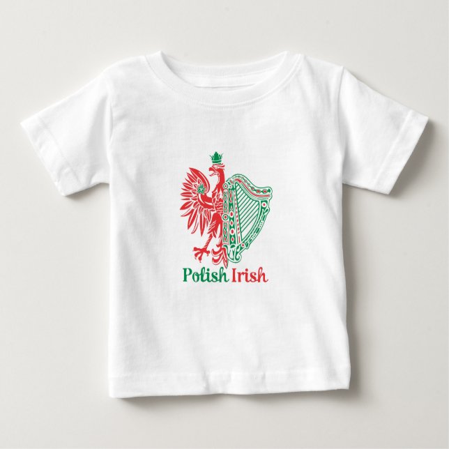 T-shirt Pour Bébé Irlandais polonais (Devant)