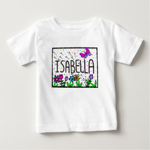 T-shirt Pour Bébé Isabella Girl's Name, Whimsical Art