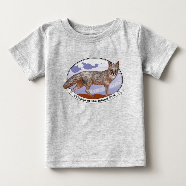 T-shirt Pour Bébé Island Fox Logo Grey T-shirt bébé (Devant)