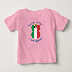 T-shirt Pour Bébé Italian Angel Drapeau de Hanukkah Personnalisé Fil