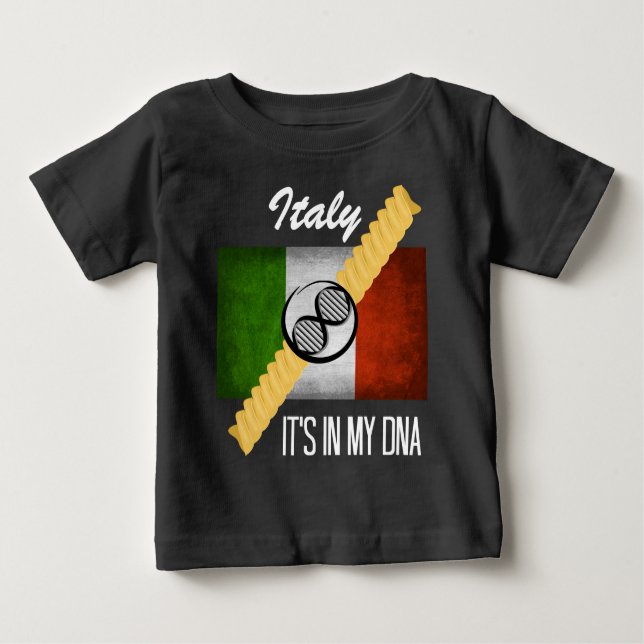 T-shirt Pour Bébé Italie C'est dans mon ADN Molecule Drapeau Italien (Devant)