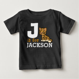 T-shirt Pour Bébé J est pour JAGUAR & Kids Nom personnalisé