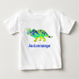 T-shirt Pour Bébé Jack ceratops Triceratops dinosaure coloré Art