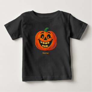 T-shirt Pour Bébé Jack-o-lanterne peint à la main en lunettes
