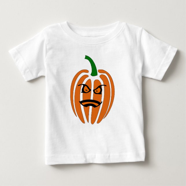 T-shirt Pour Bébé Jack O'Lantern, Visage Citrouille (Devant)