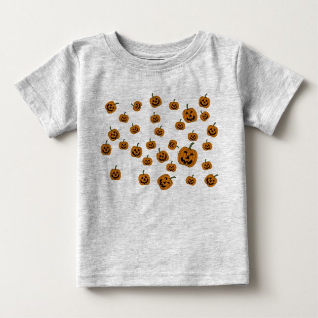 T-shirt Pour Bébé Jack O'Lanterns arrière - plan (Devant)