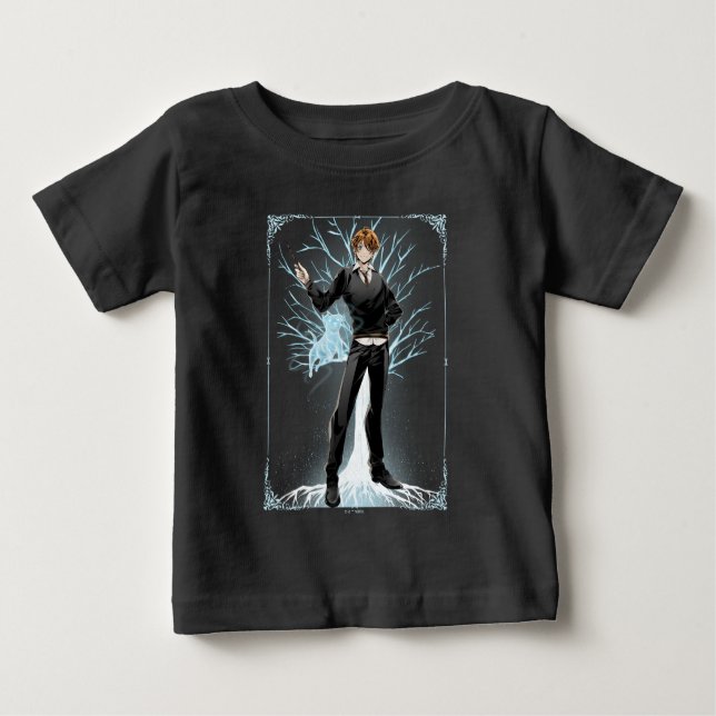 T-shirt Pour Bébé Jack Russell Terrier Patronus d'Anime Ron Weasley (Devant)