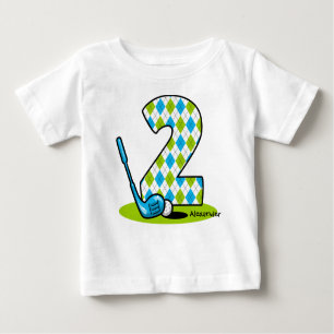 T-shirt Pour Bébé Jacquard Golf 2e anniversaire Personnalisé