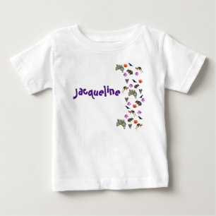 T-shirt Pour Bébé Jacqueline, nom avec faune australienne,