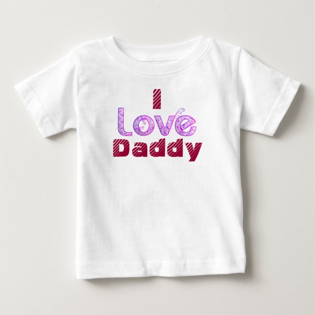 T-shirt Pour Bébé J'adore Daddy creeper. (Devant)