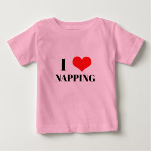 T-shirt Pour Bébé J'adore la sieste Cadeau de Noël Cœur Rouge