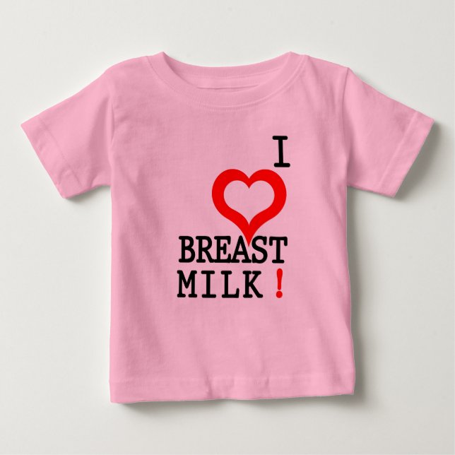 T-SHIRT POUR BÉBÉ J'ADORE LE LAIT SEIN ! (Devant)