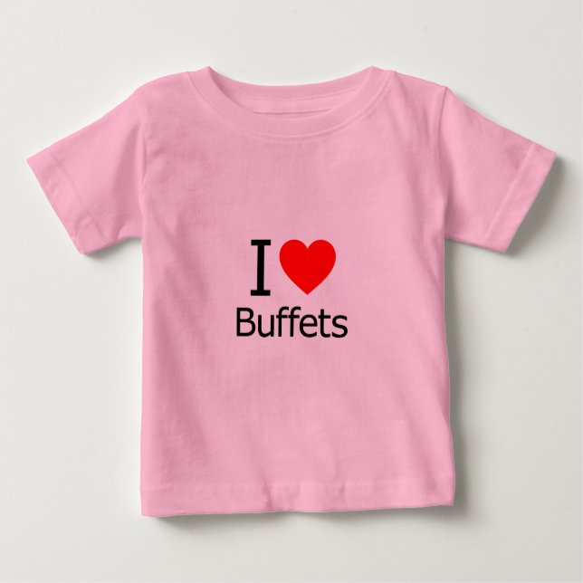 T-shirt Pour Bébé J'adore les buffets (Devant)