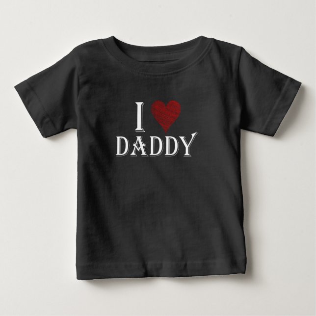 T-shirt Pour Bébé J'adore les cadeaux de fête des pères papa (Devant)