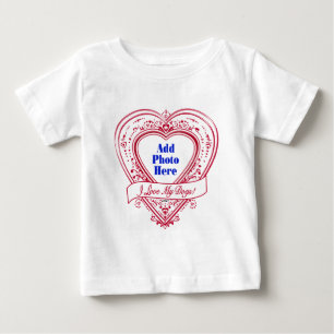 T-shirt Pour Bébé J'adore les My Dogs ! Photo Red Hearts