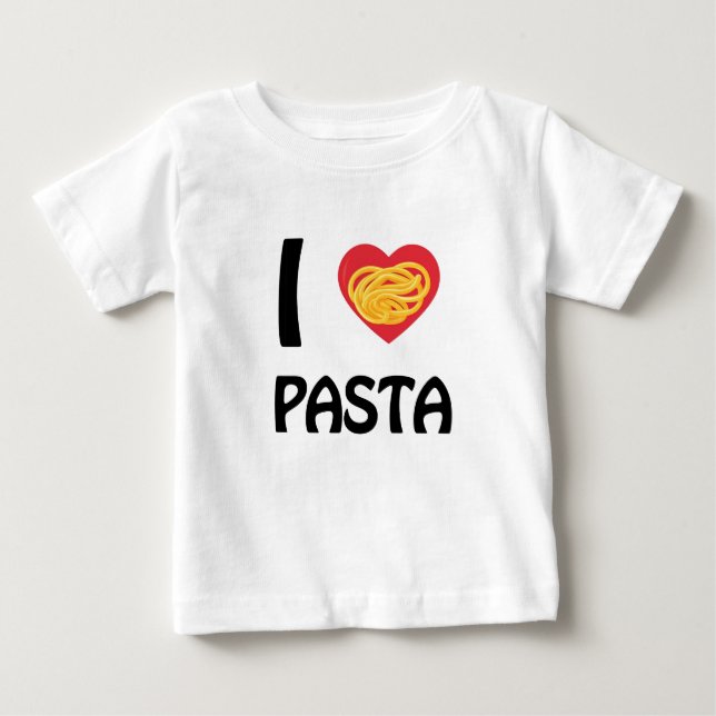 T-shirt Pour Bébé J'adore les pâtes (Devant)