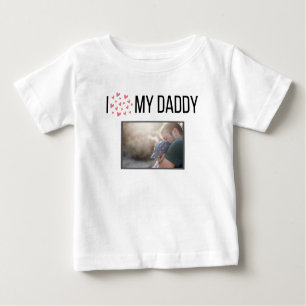 T-SHIRT POUR BÉBÉ J'ADORE MES VÊTEMENTS BÉBÉS DORÉS PHOTO PERSONNALI