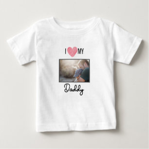 T-SHIRT POUR BÉBÉ J'ADORE MES VÊTEMENTS BÉBÉS DORÉS PHOTO PERSONNALI