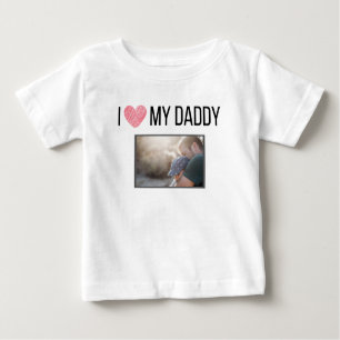T-SHIRT POUR BÉBÉ J'ADORE MES VÊTEMENTS BÉBÉS DORÉS PHOTO PERSONNALI