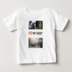 T-SHIRT POUR BÉBÉ J'ADORE MES VÊTEMENTS BÉBÉS DORÉS PHOTO PERSONNALI