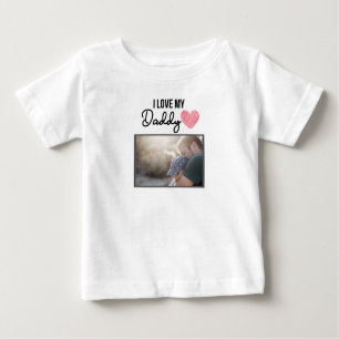 T-SHIRT POUR BÉBÉ J'ADORE MES VÊTEMENTS BÉBÉS DORÉS PHOTO PERSONNALI
