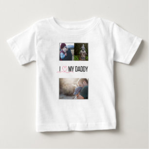 T-SHIRT POUR BÉBÉ J'ADORE MES VÊTEMENTS BÉBÉS DORÉS PHOTO PERSONNALI