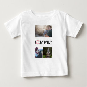 T-SHIRT POUR BÉBÉ J'ADORE MES VÊTEMENTS BÉBÉS DORÉS PHOTO PERSONNALI