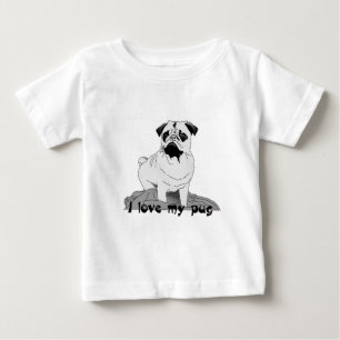T-shirt Pour Bébé J'adore mon carlin !