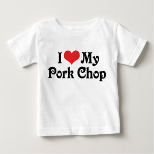 T-shirt Pour Bébé J'adore mon côtelette de porc