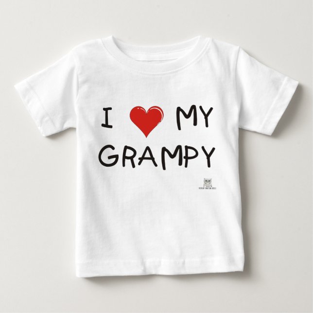 T-SHIRT POUR BÉBÉ J'ADORE MON GRAMPY (Devant)