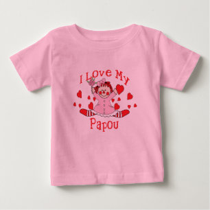 T-shirt Pour Bébé J'adore My Papou Rag Doll & Hearts