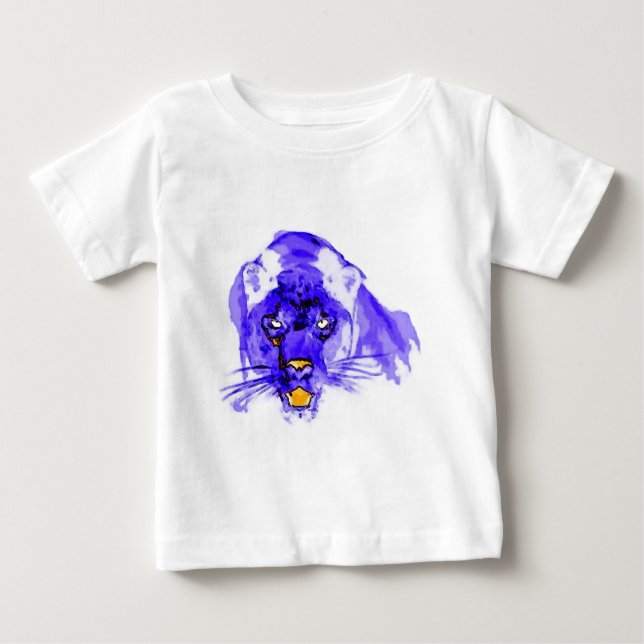 T-shirt Pour Bébé Jaguar Blue Digital Pop Art (Devant)